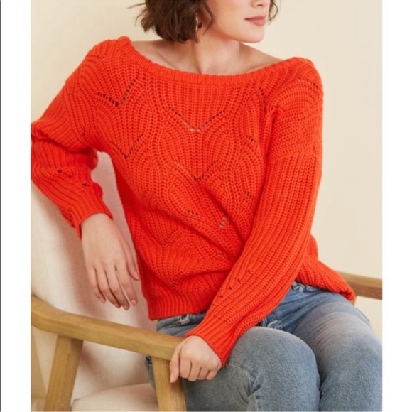 Pullovers 525 Knit Sweater crochet, orange sweater - Picture 2 of 9